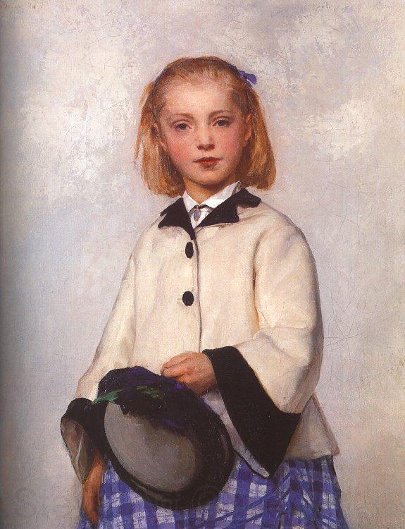Albert Anker The Artist's Daughter Louise Norge oil painting art